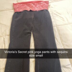 Victoria's Secret Pink and Gray Yoga Pants with Sequins